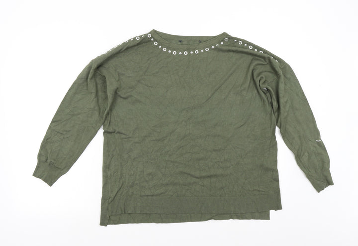 Bonmarché Womens Green Knit Pullover Jumper Size 14