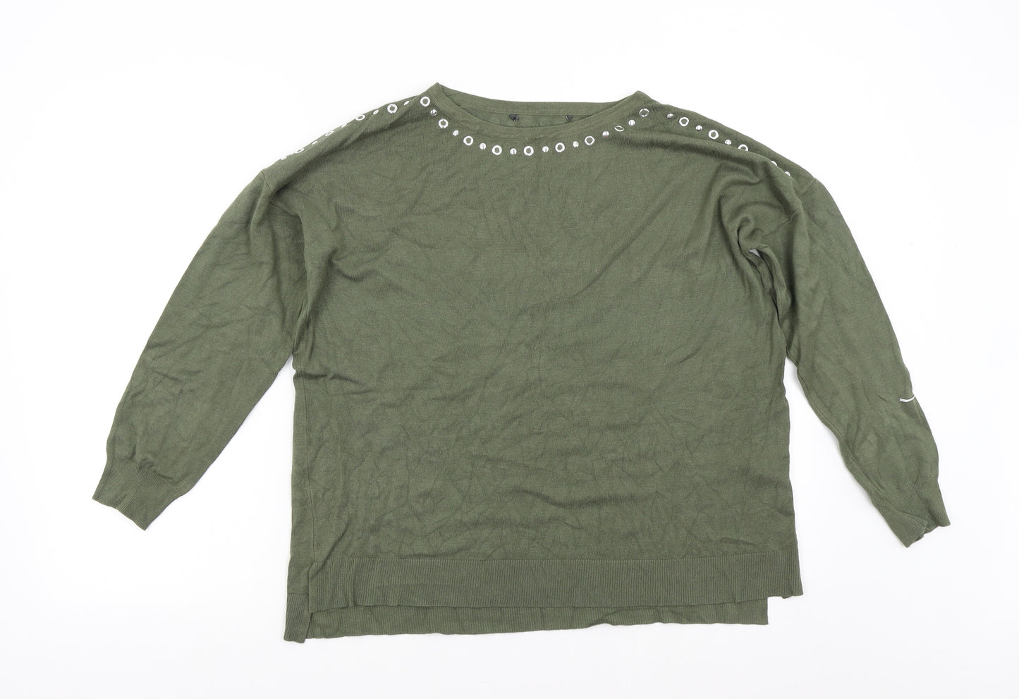 Bonmarché Womens Green  Knit Pullover Jumper Size 14