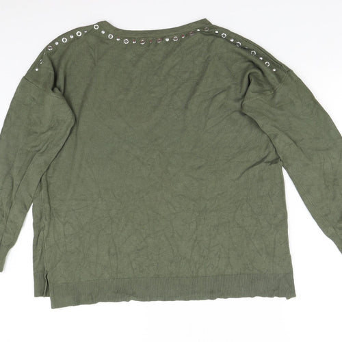 Bonmarché Womens Green  Knit Pullover Jumper Size 14