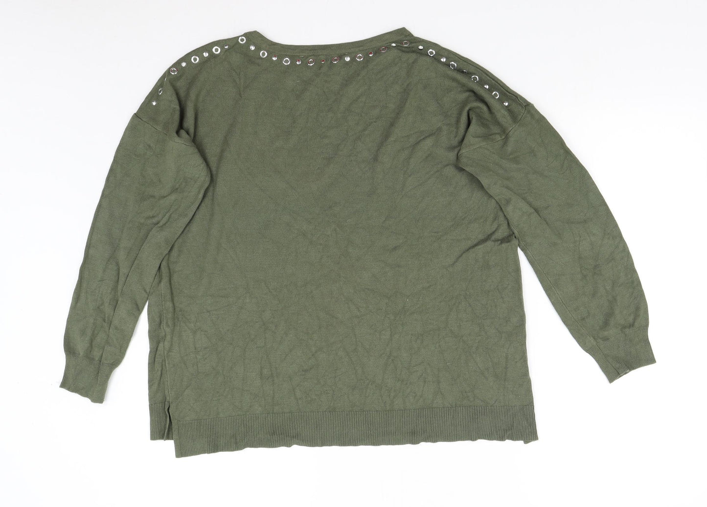 Bonmarché Womens Green  Knit Pullover Jumper Size 14