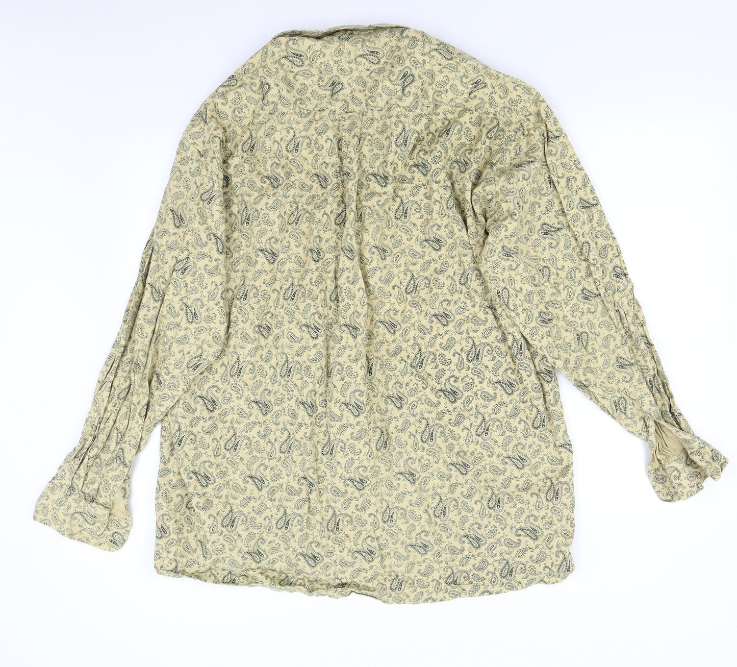 Big Brother Mens Yellow Paisley   Button-Up Size 2XL