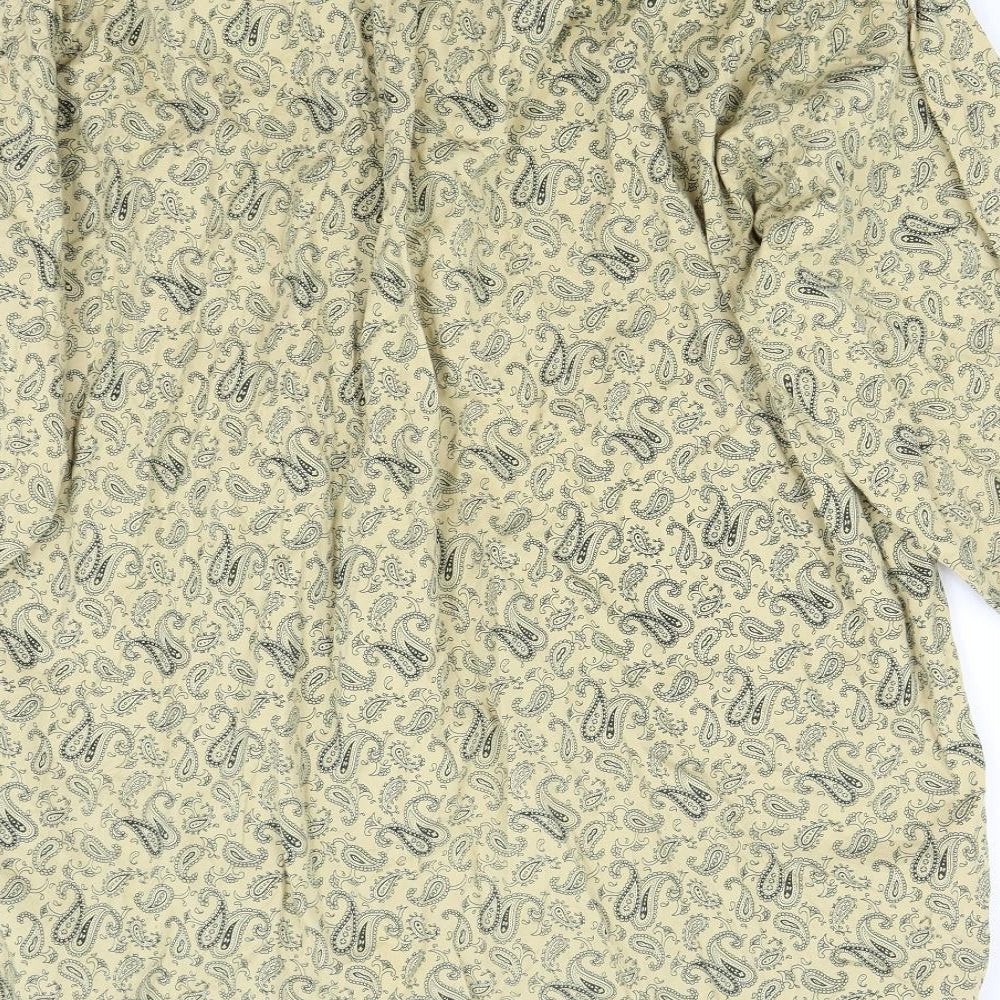 Big Brother Mens Yellow Paisley   Button-Up Size 2XL