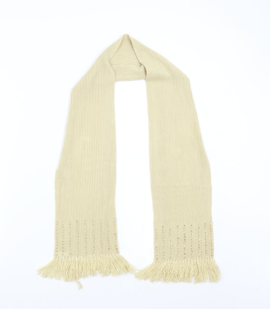 Front view of Preworn women’s beige knit scarf