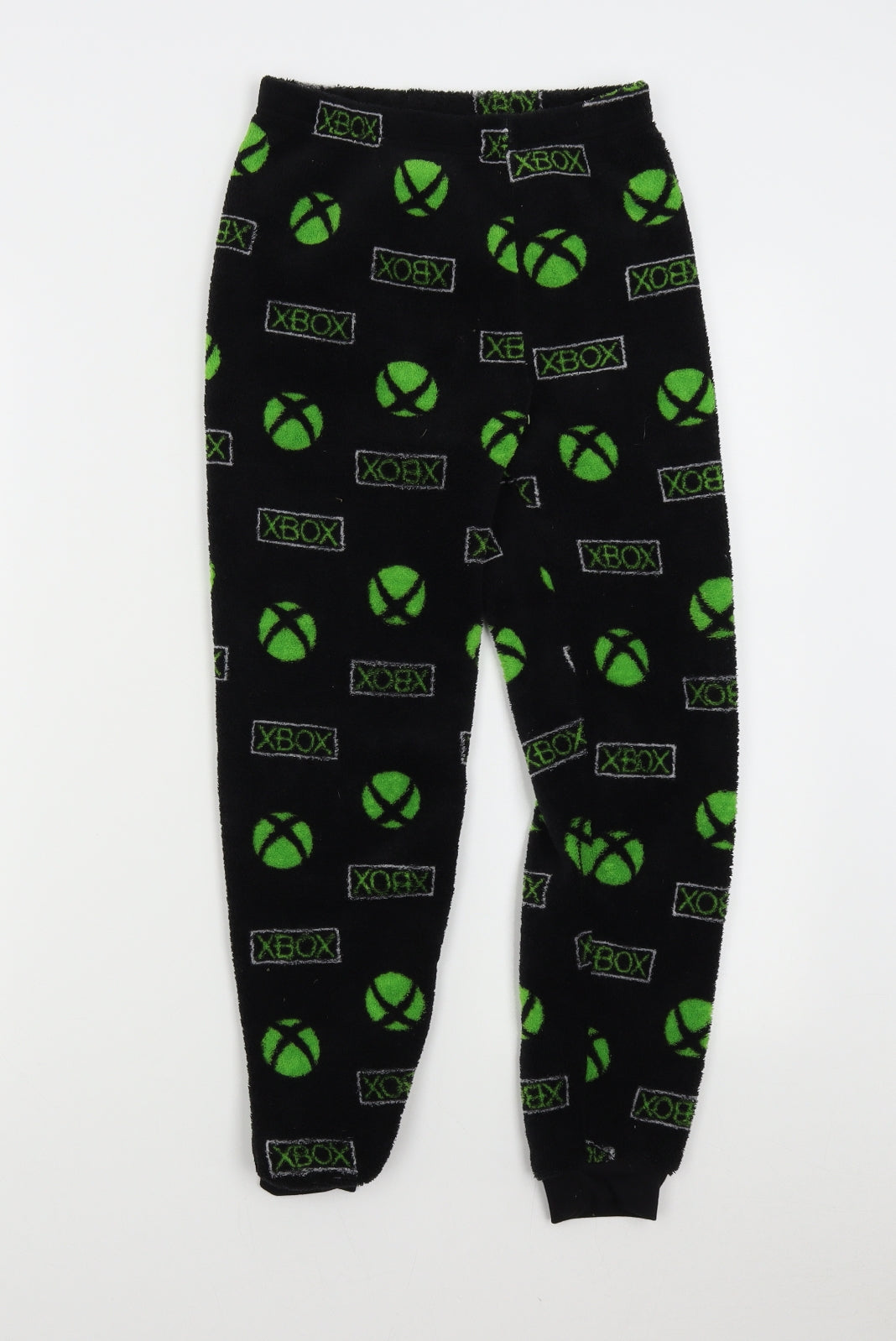 Primark Boys Black Solid Fleece  Pyjama Pants Size 9-10 Years  - XBOX