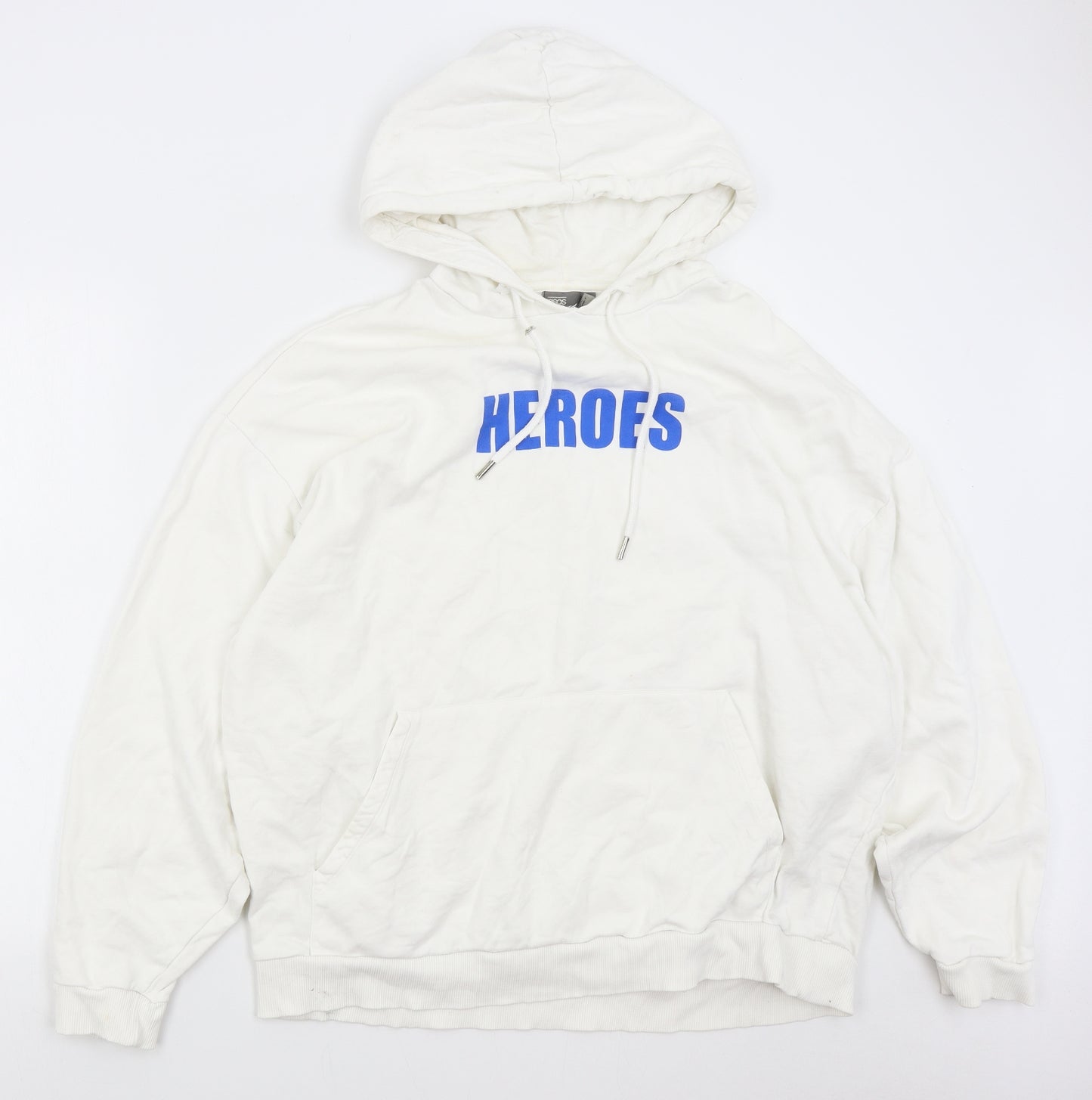ASOS Mens White   Pullover Hoodie Size XL  - Heroes