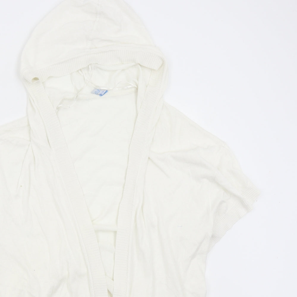 Oasis Womens White  Knit Cardigan Jumper Size 10