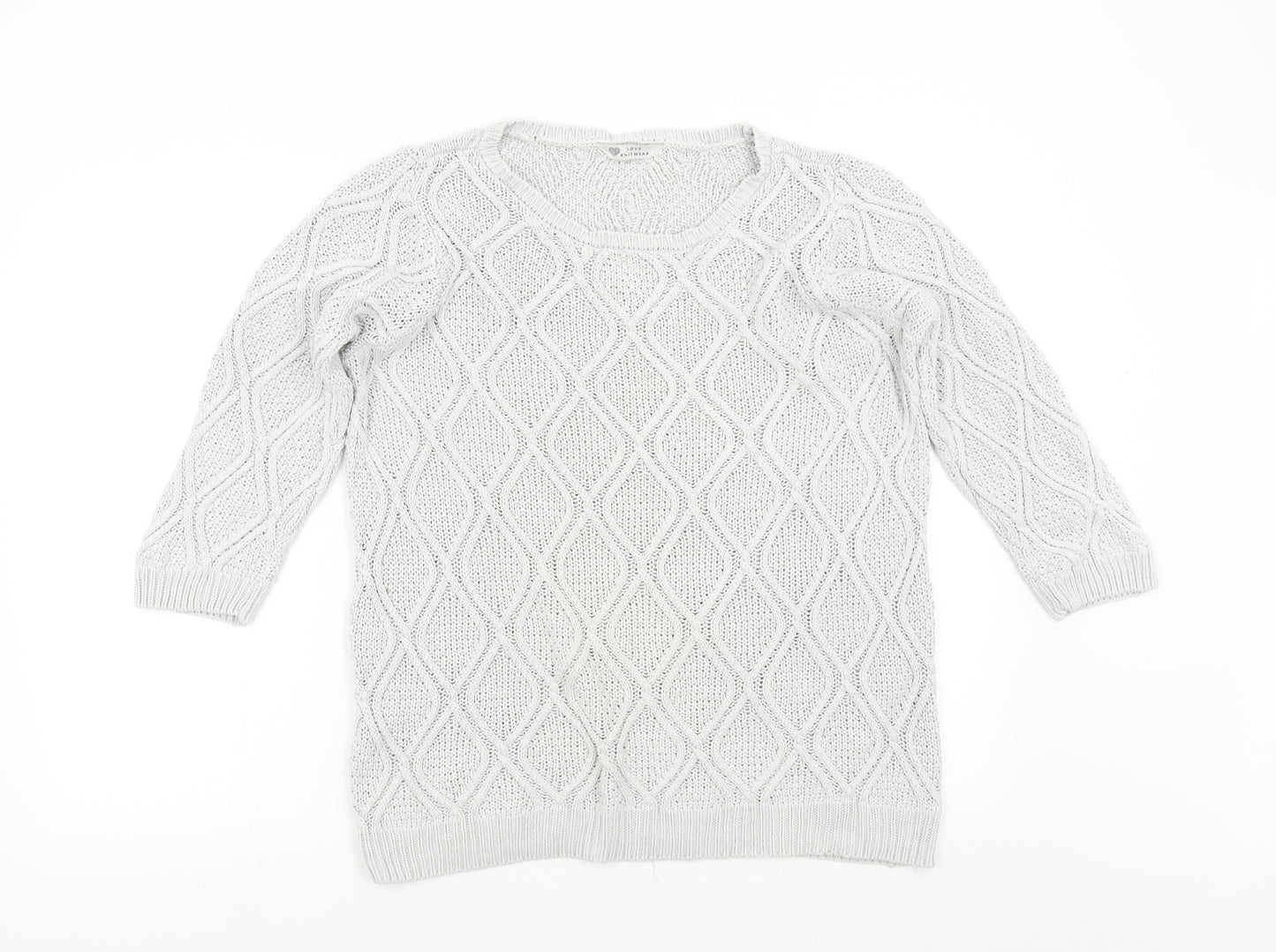 BHS Womens Grey  Knit Pullover Jumper Size 16