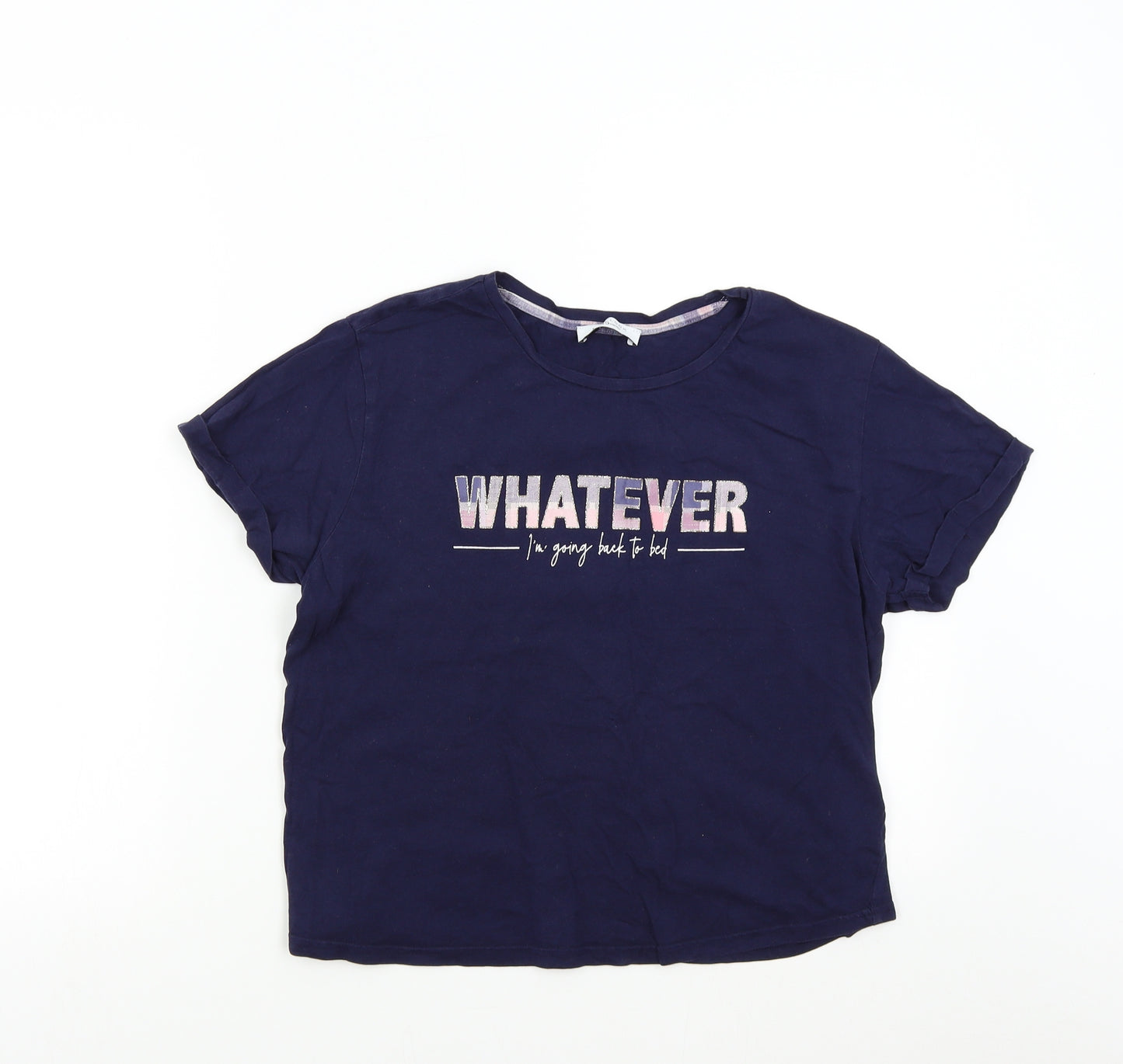New Look 915 Girls Blue Solid  Top Pyjama Top Size L  - Whatever