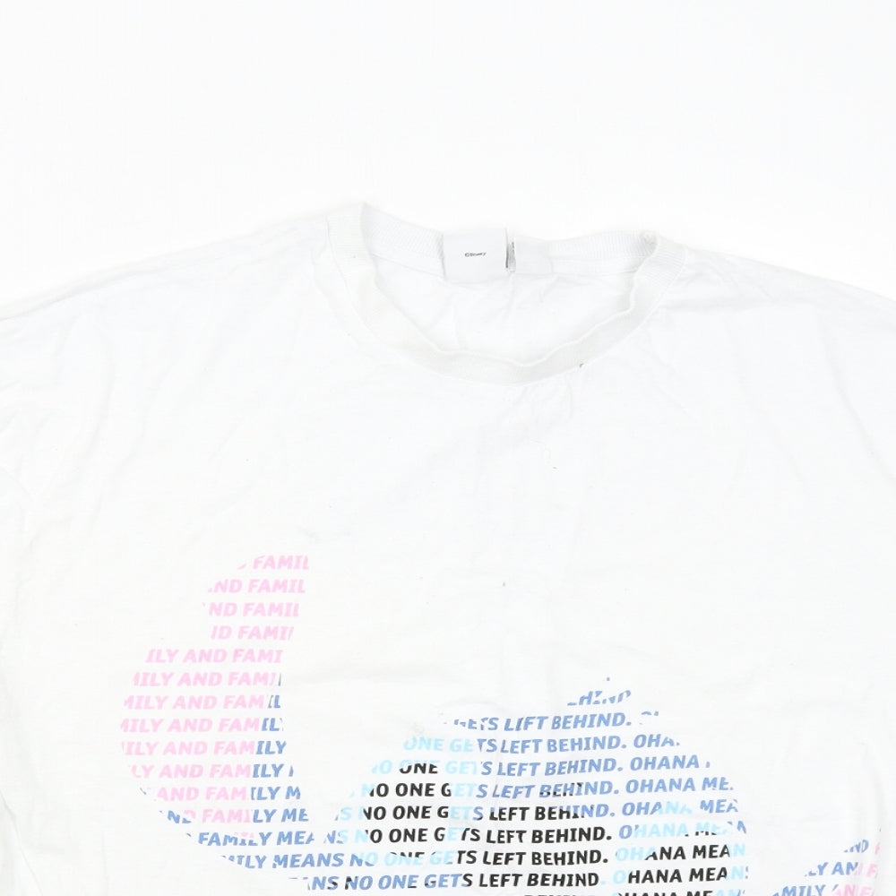 Primark Womens White   Basic T-Shirt Size 10  - Disney
