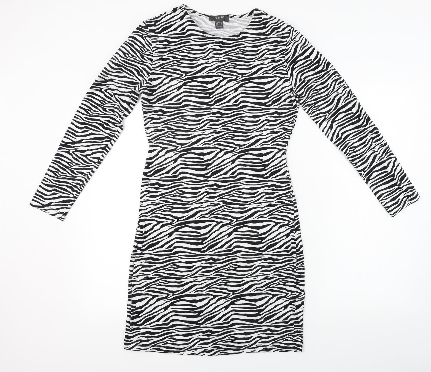 Primark  Womens White Animal Print  Bodycon  Size 10