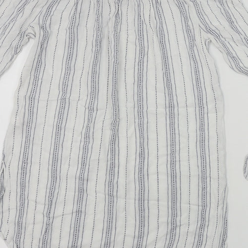 New Look  Womens White Striped  Basic Blouse Size M