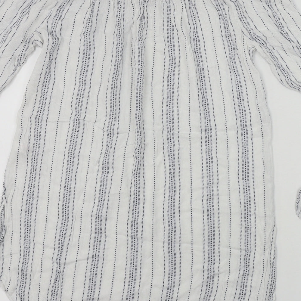 New Look  Womens White Striped  Basic Blouse Size M