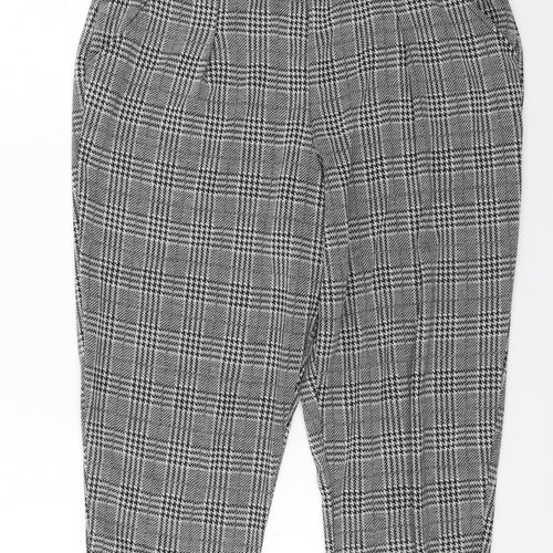 Image Womens Grey Check  Cropped Trousers Size 32 in