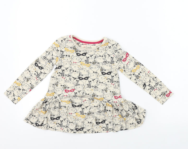 TU Girls Beige Animal Print  Ball Gown  Size 2 Years