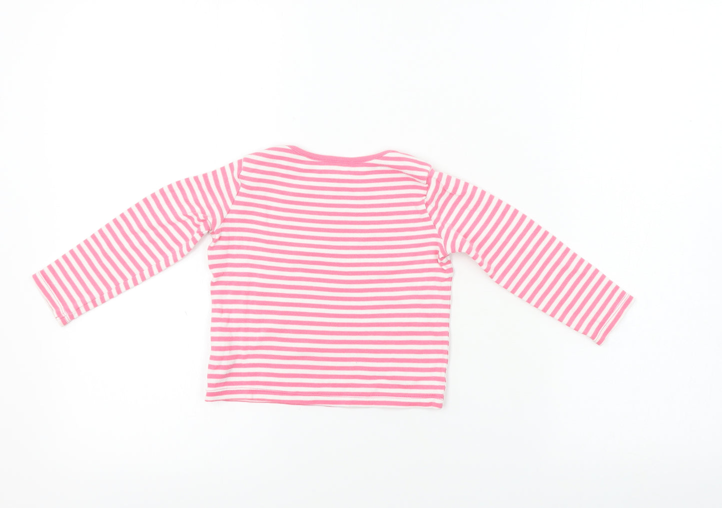 F&F  Girls Pink Striped  Basic T-Shirt Size 18-24 Months