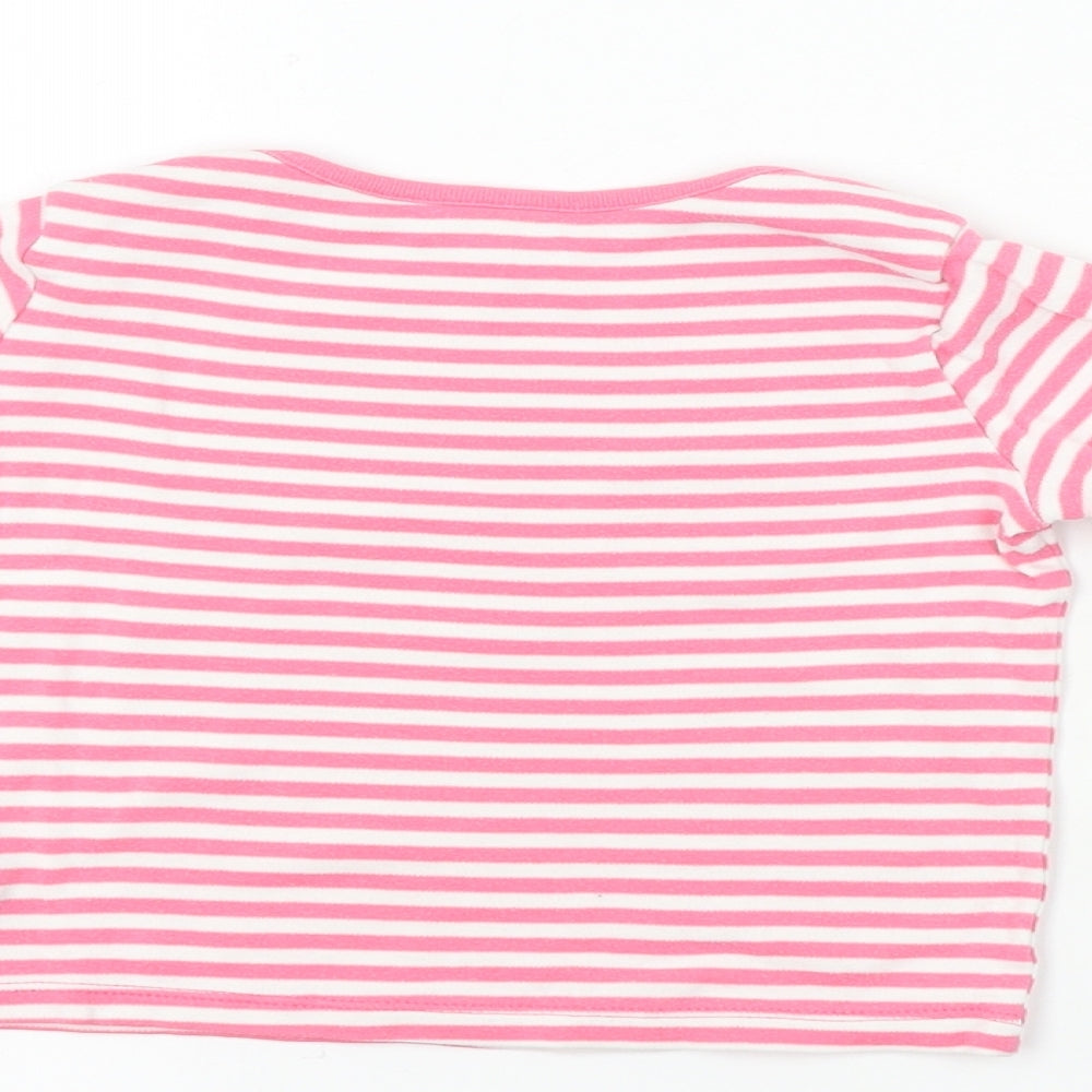 F&F  Girls Pink Striped  Basic T-Shirt Size 18-24 Months