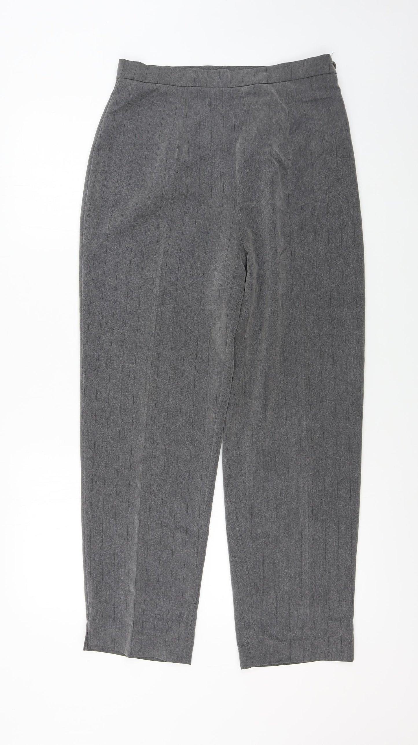 Preworn  Womens Grey Striped  Trousers  Size 12 L26 in
