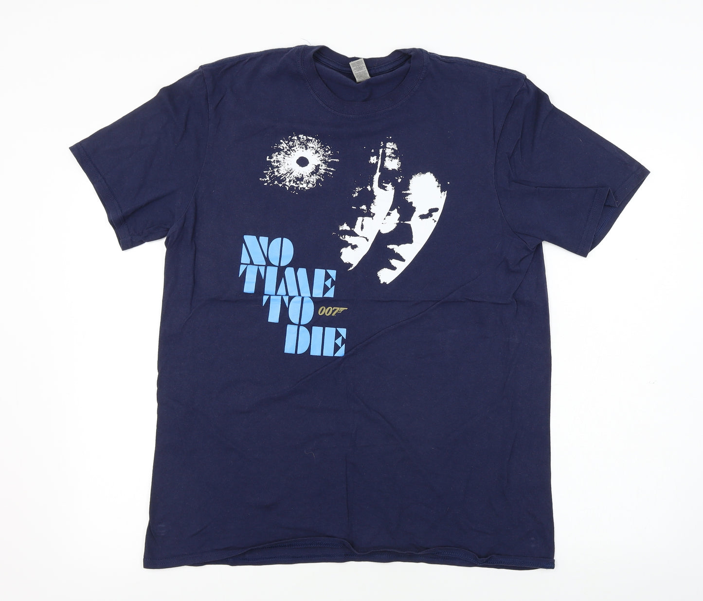 Gildan Mens Blue    T-Shirt Size L  - James Bond