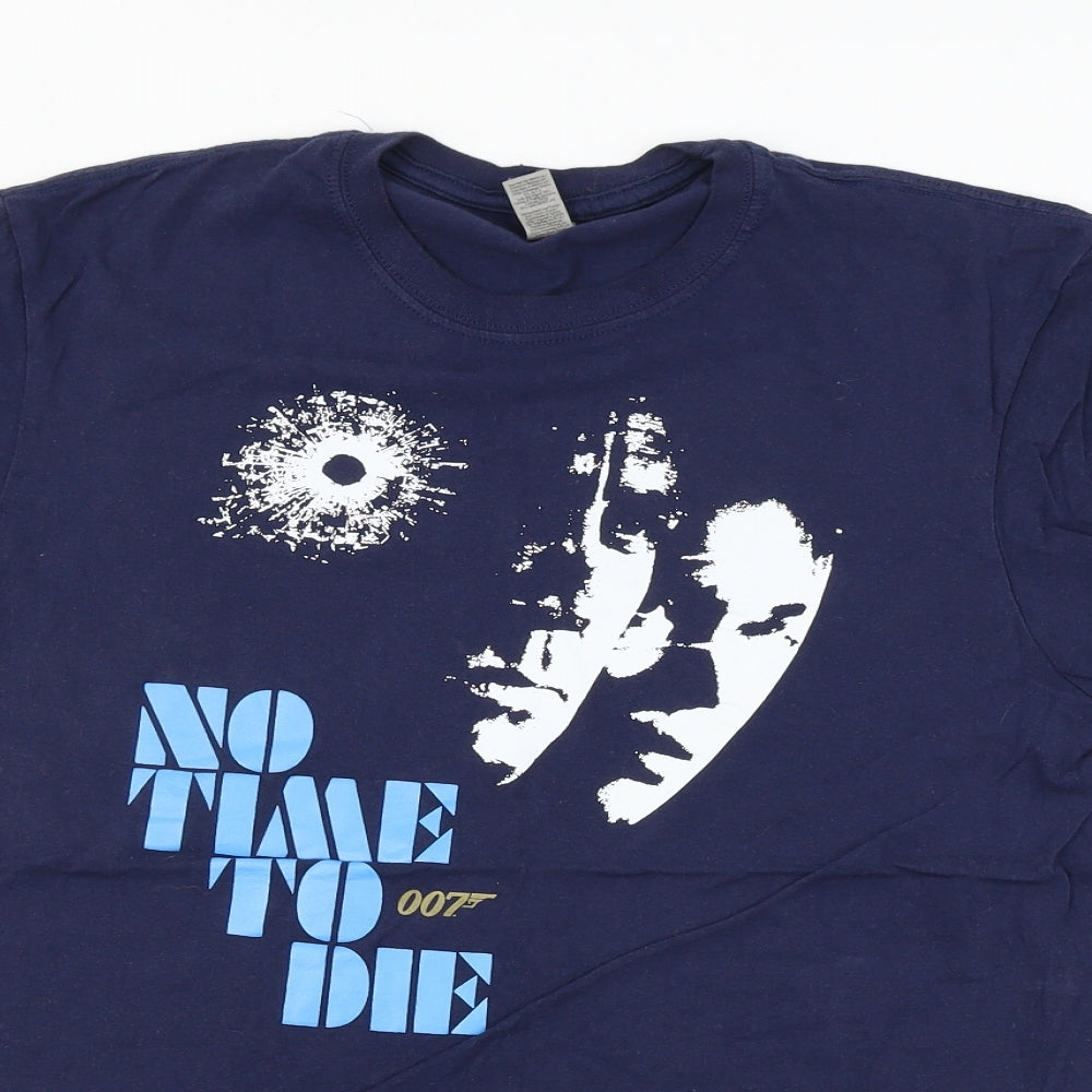 Gildan Mens Blue    T-Shirt Size L  - James Bond