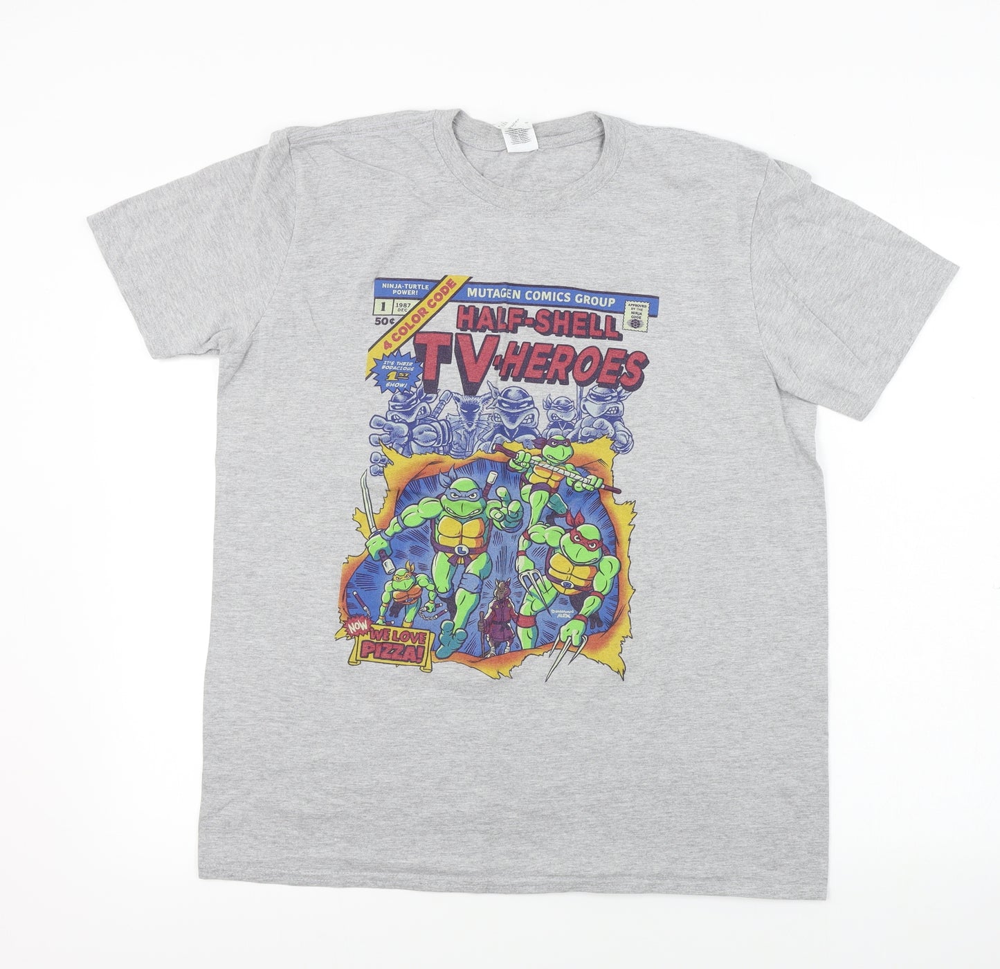 Gildan  Mens Grey    T-Shirt Size L