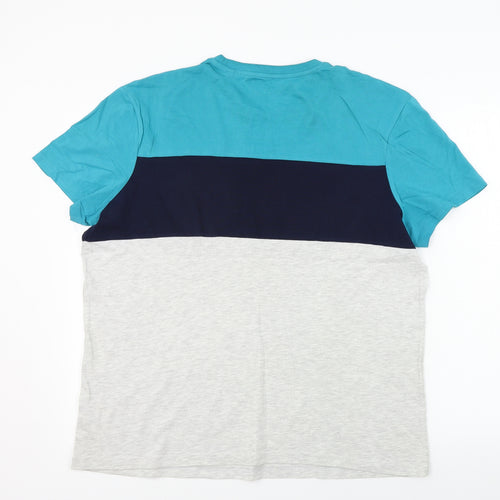 TU Mens Grey Striped   T-Shirt Size L