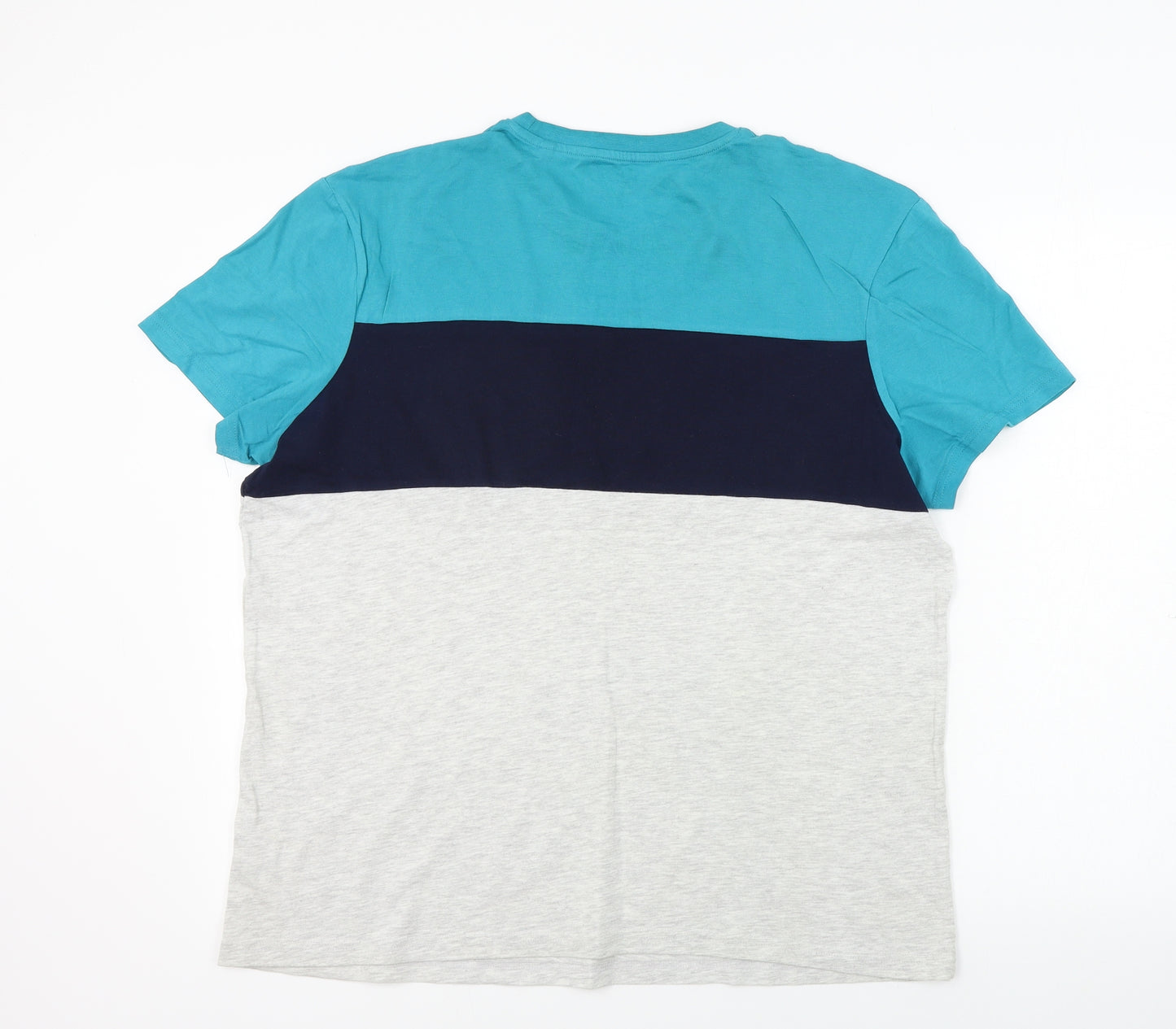 TU Mens Grey Striped   T-Shirt Size L