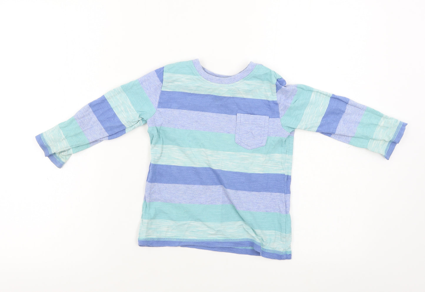 Nutmeg  Boys Blue Striped  Basic T-Shirt Size 3-4 Years