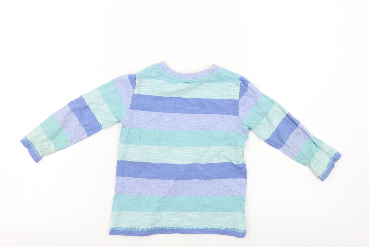 Nutmeg  Boys Blue Striped  Basic T-Shirt Size 3-4 Years