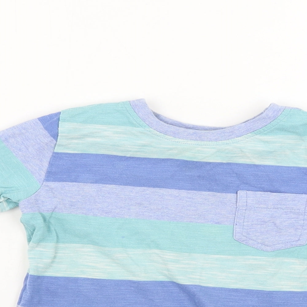 Nutmeg  Boys Blue Striped  Basic T-Shirt Size 3-4 Years