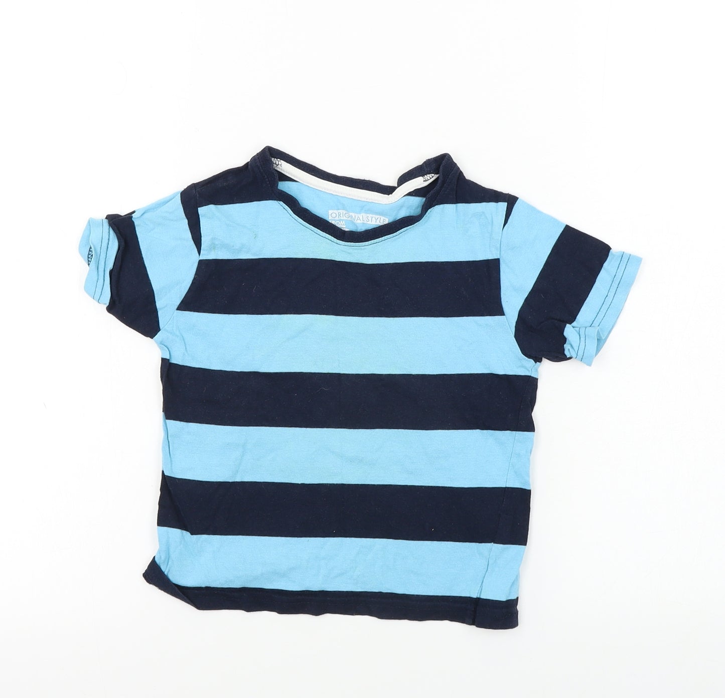 Primark  Boys Black Striped  Basic T-Shirt Size 2-3 Years