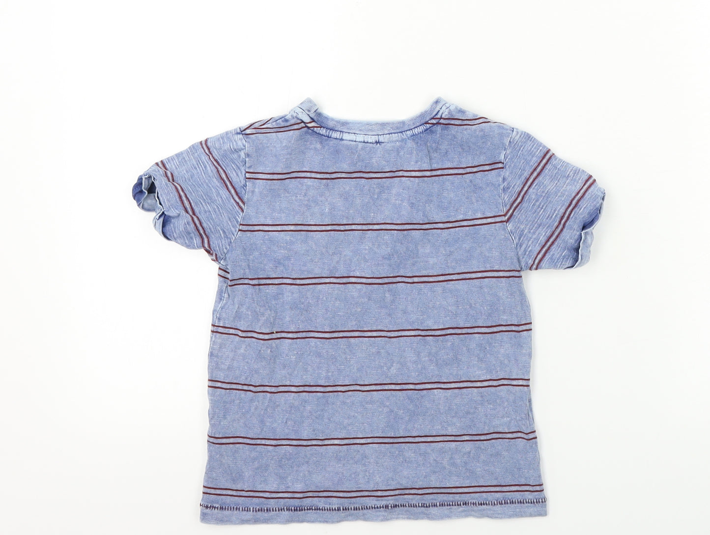 George  Girls Grey Striped  Basic T-Shirt Size 3-4 Years