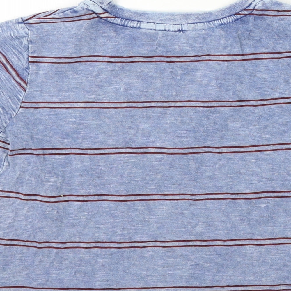 George  Girls Grey Striped  Basic T-Shirt Size 3-4 Years