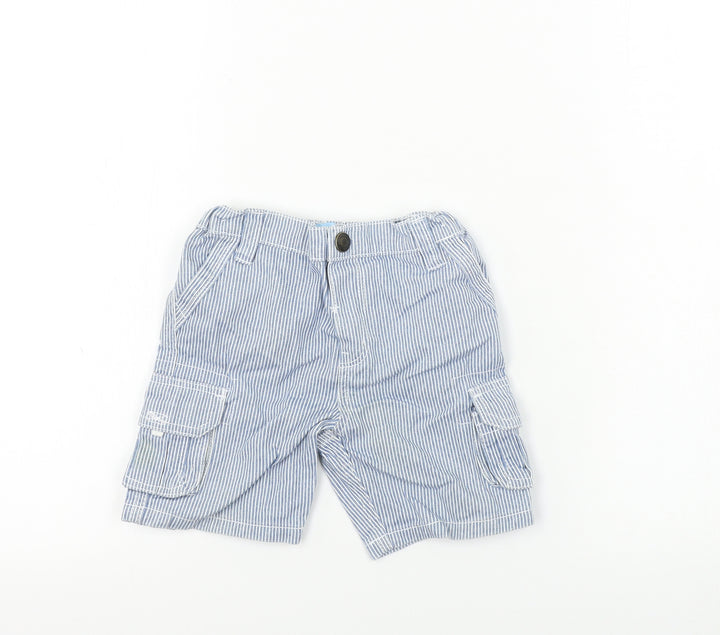 Rebel Boys Blue Striped Cropped Trousers Size 18-24 Months