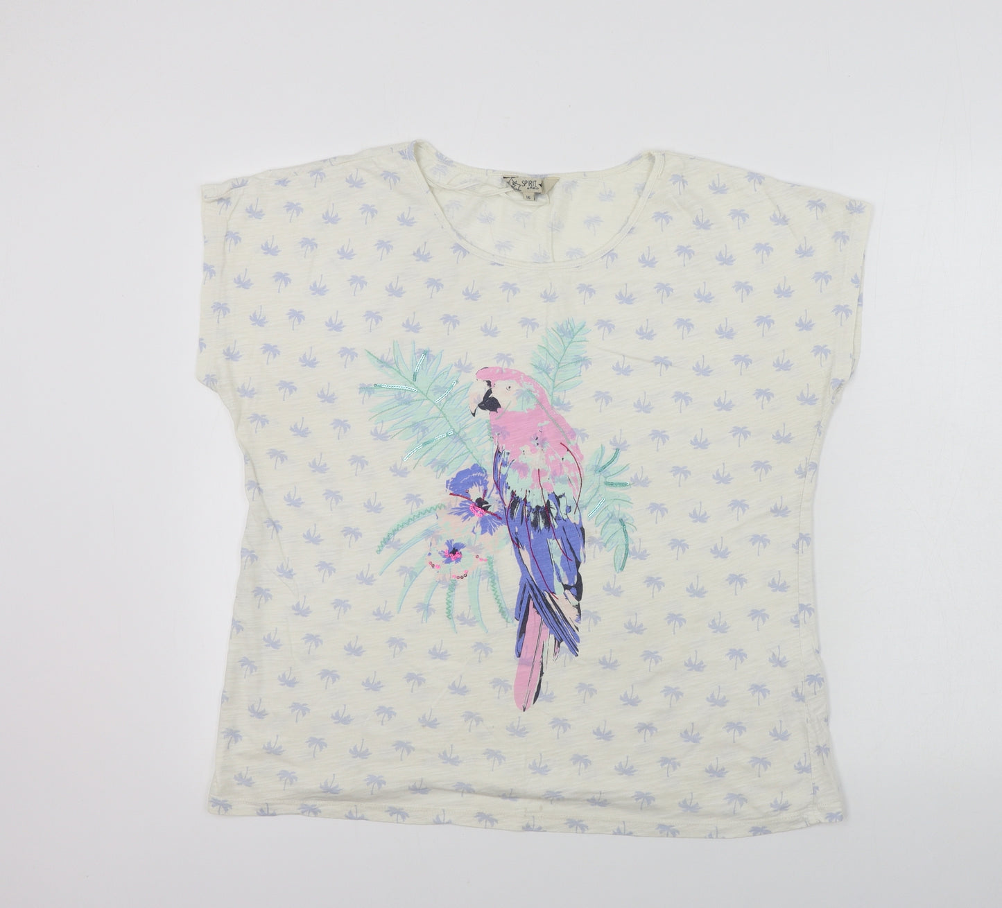 M&Co Womens White   Basic T-Shirt Size 16