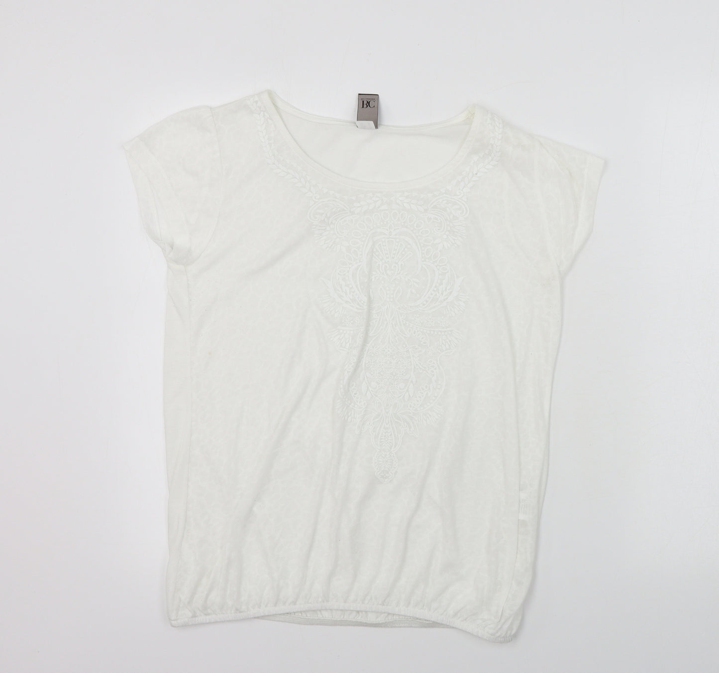 bb collections  Womens White   Basic T-Shirt Size 14