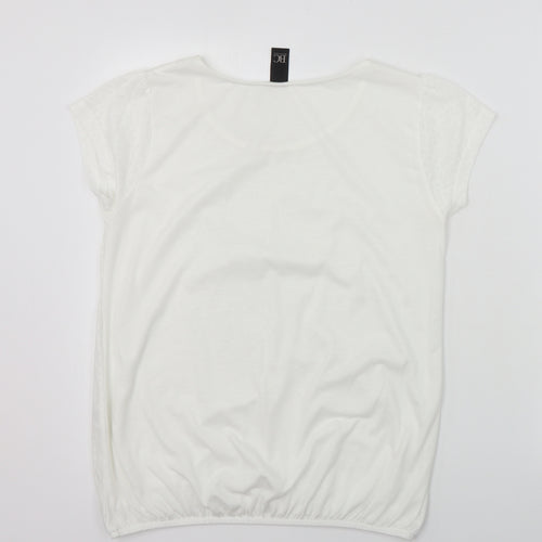bb collections  Womens White   Basic T-Shirt Size 14