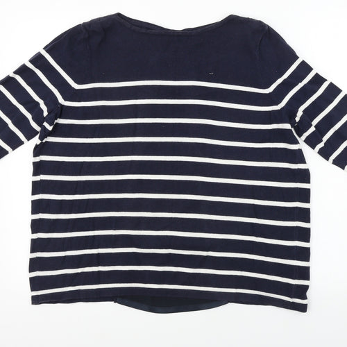 Wallis  Womens Blue Striped  Basic T-Shirt Size M