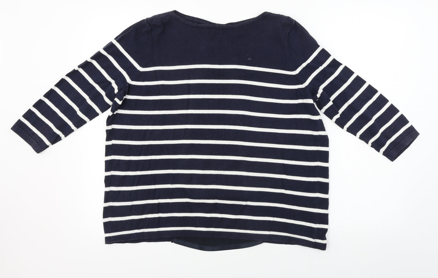 Wallis  Womens Blue Striped  Basic T-Shirt Size M