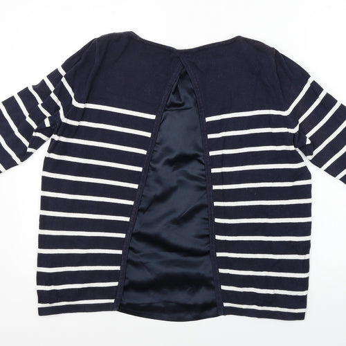 Wallis  Womens Blue Striped  Basic T-Shirt Size M