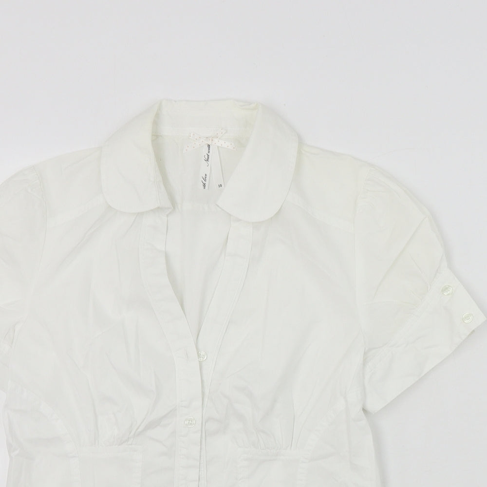 NEXT  Womens White   Basic Button-Up Size 10