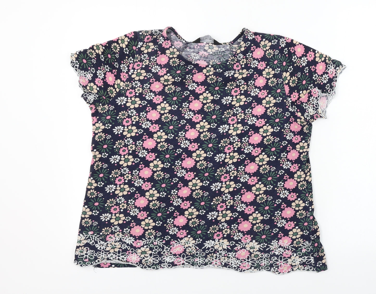 Dorothy Perkins  Womens Blue Floral  Basic T-Shirt Size 16