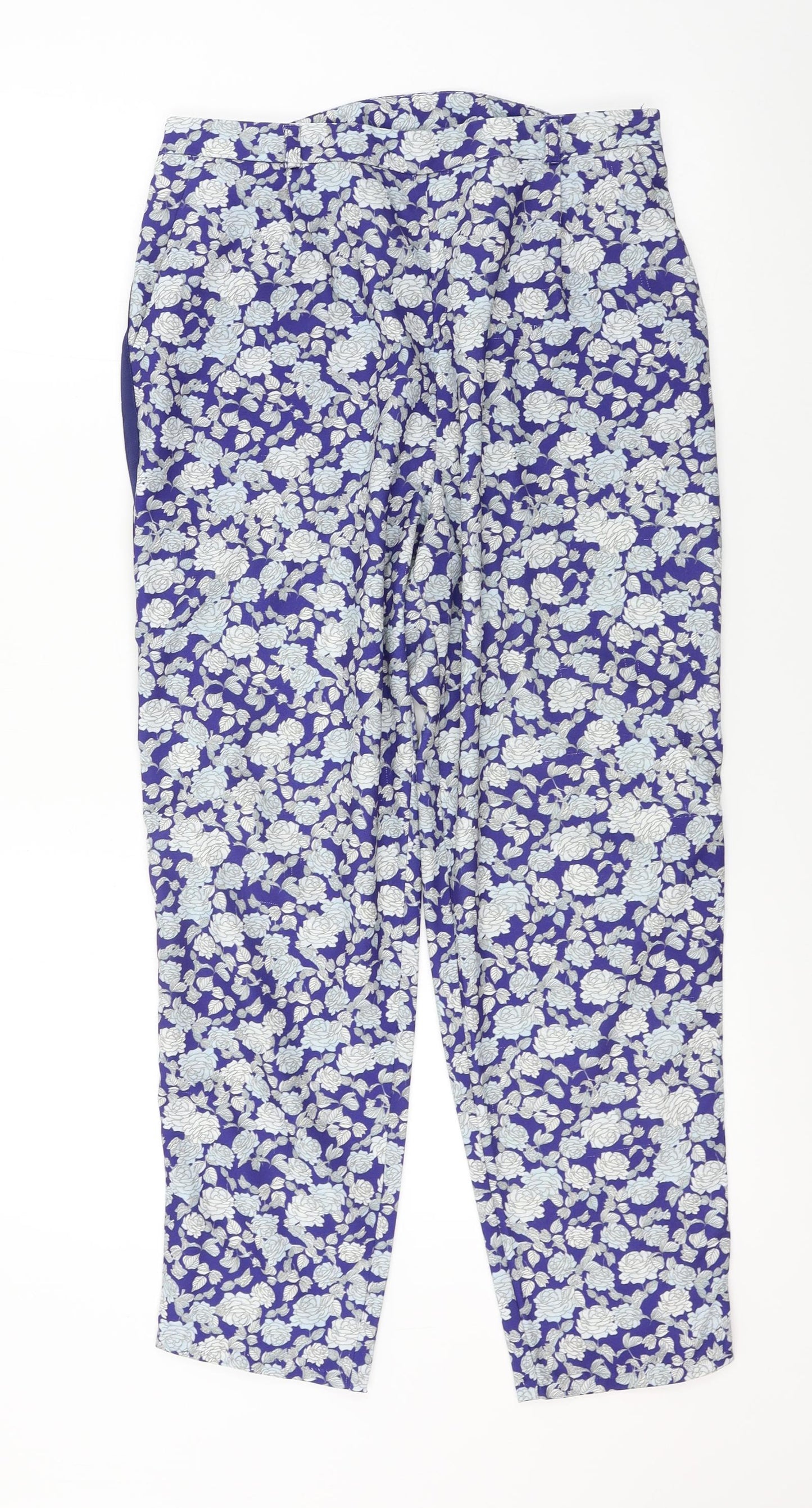 ASOS  Womens Blue Floral  Trousers  Size 12 L24 in