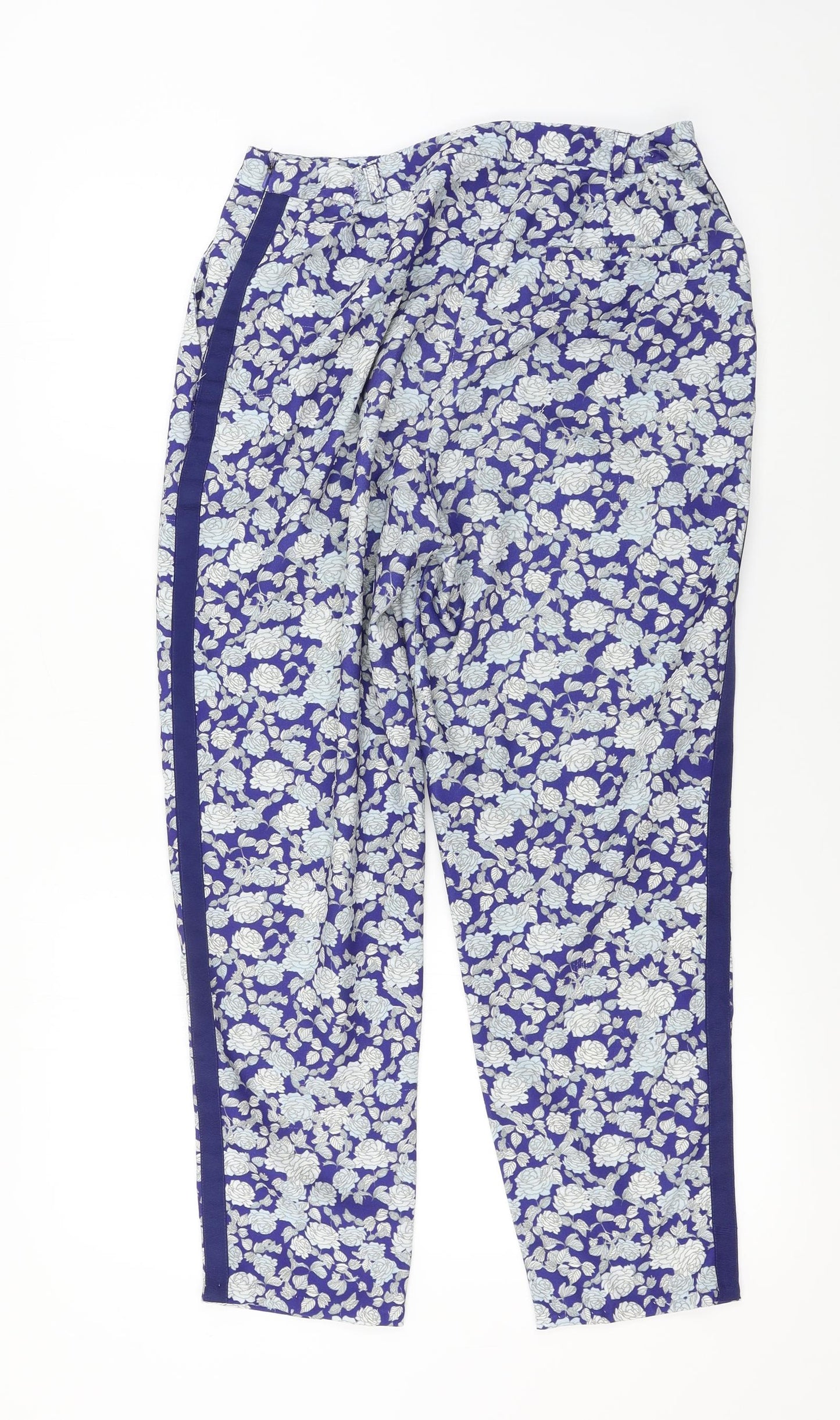 ASOS  Womens Blue Floral  Trousers  Size 12 L24 in