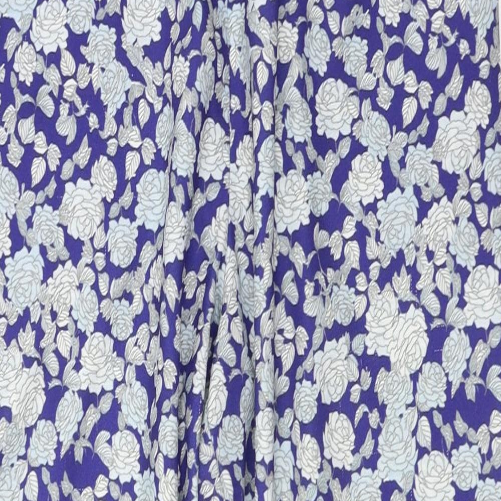 ASOS  Womens Blue Floral  Trousers  Size 12 L24 in