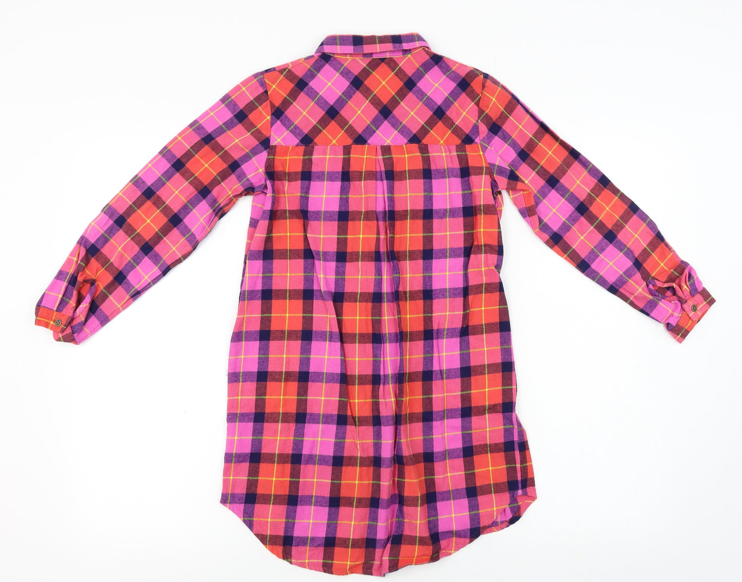 NEXT  Girls Pink Check  T-Shirt Dress  Size 10 Years