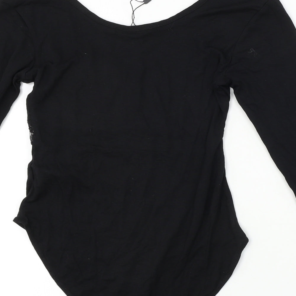 Boohoo  Womens Black   Bodysuit One-Piece Size 8