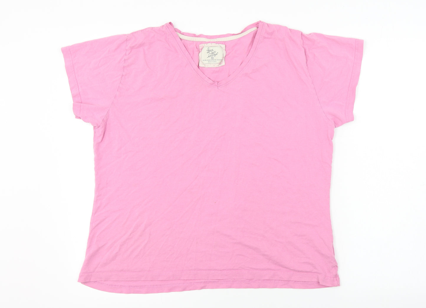 love to lounge    Womens Pink   Basic T-Shirt Size XL