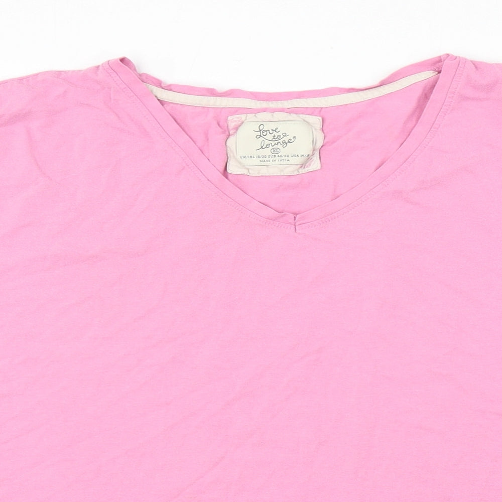 love to lounge    Womens Pink   Basic T-Shirt Size XL