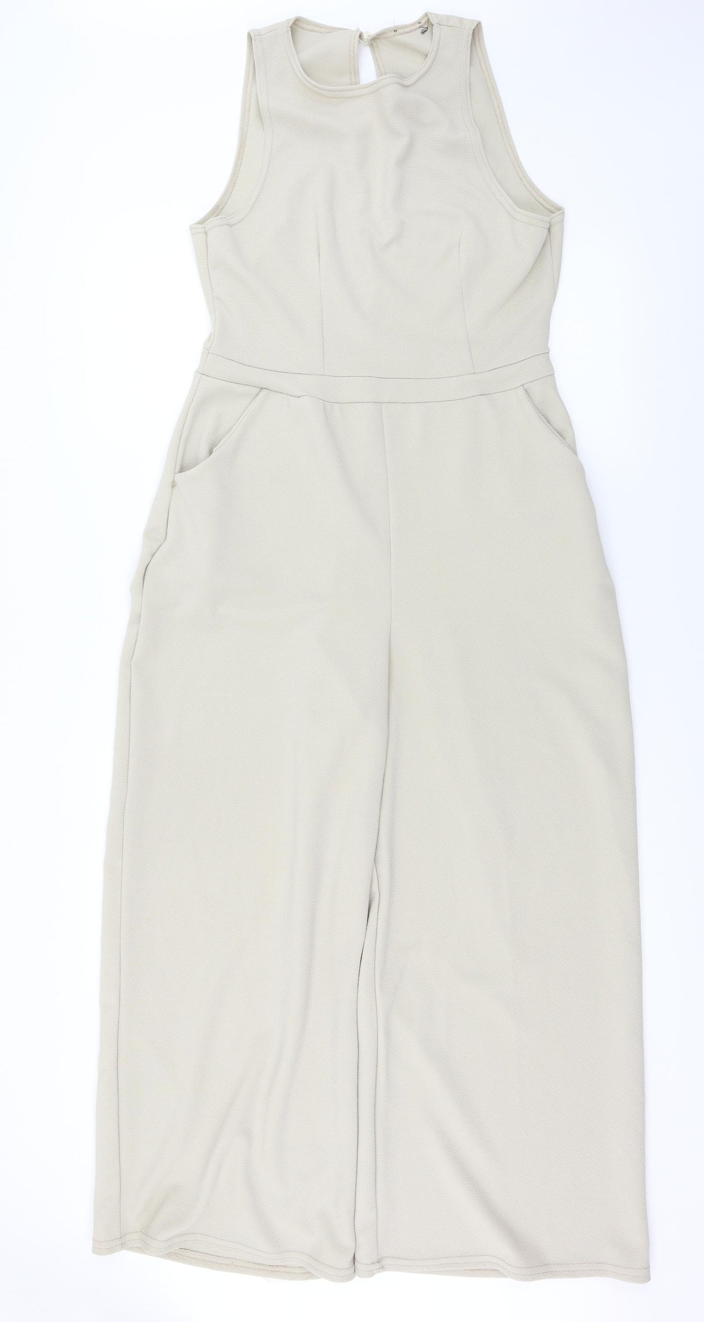Boohoo  Womens Beige   Jumpsuit One-Piece Size 14