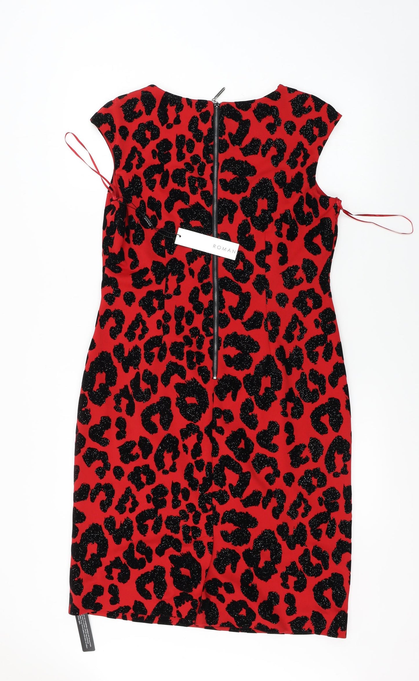 Roman  Womens Red Animal Print  A-Line  Size 14